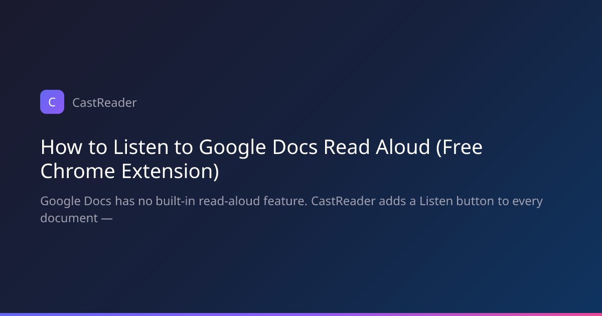 How to Listen to Google Docs Read Aloud (Free Chrome Extension ...