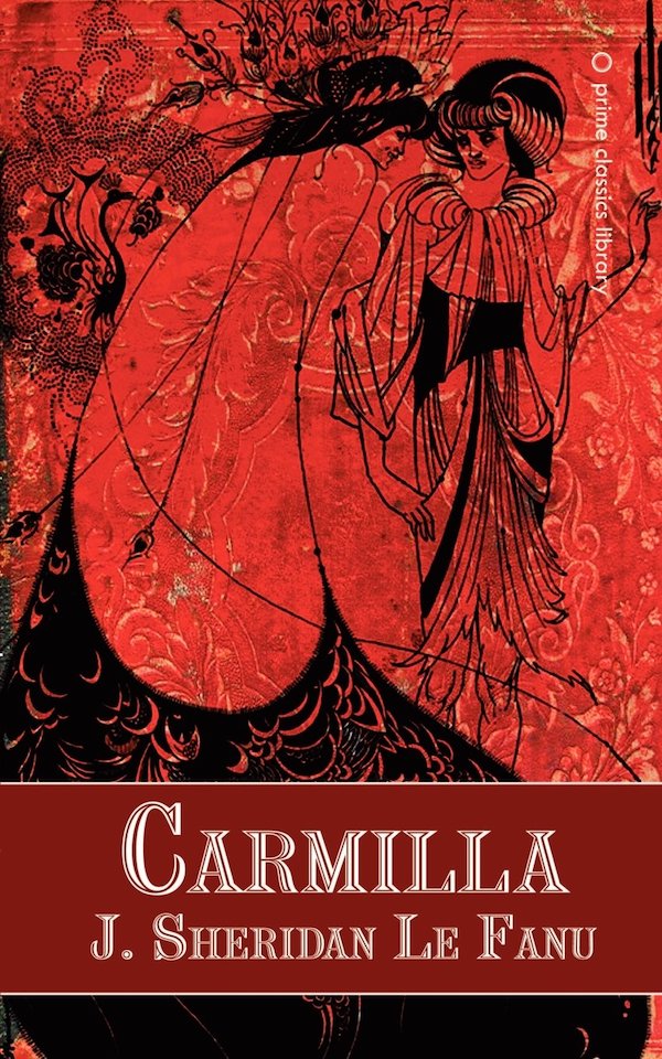 Carmilla by J. Sheridan Le Fanu, red illustrated Prime Classics Library cover